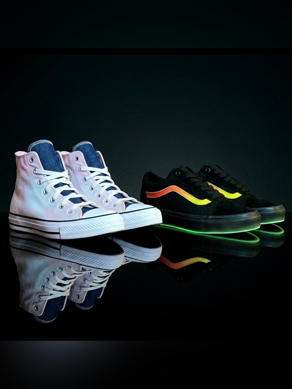 TWO PAIRS: New Vans & Like-New Converse - (Both Are Mens 6 / WMNS 7.5)